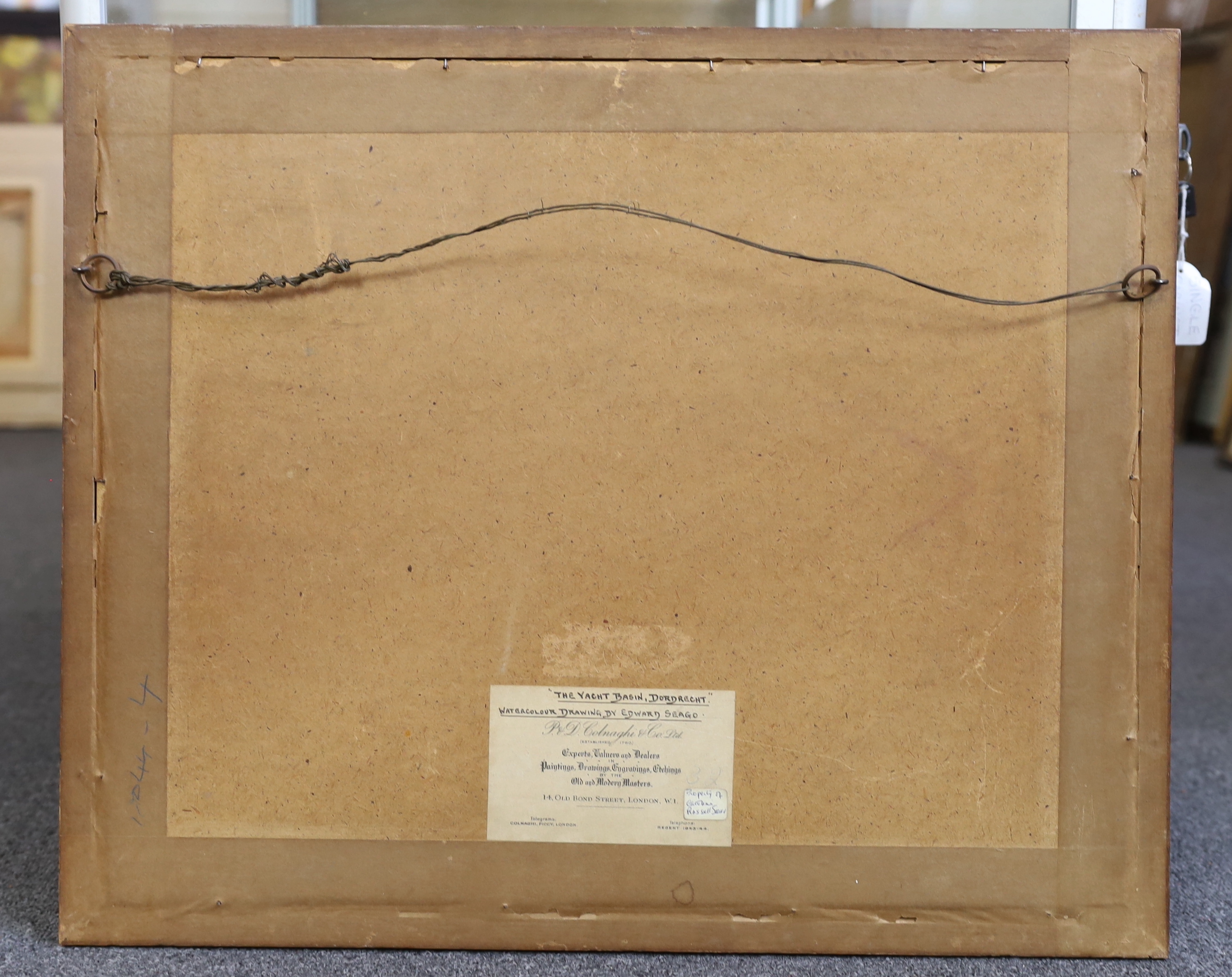 Edward Seago R.B.A., A.R.W.S., R.W.S. (British, 1910-1974), 'The Yacht Basin, Dordrecht', watercolour, 26 x 37.5cm